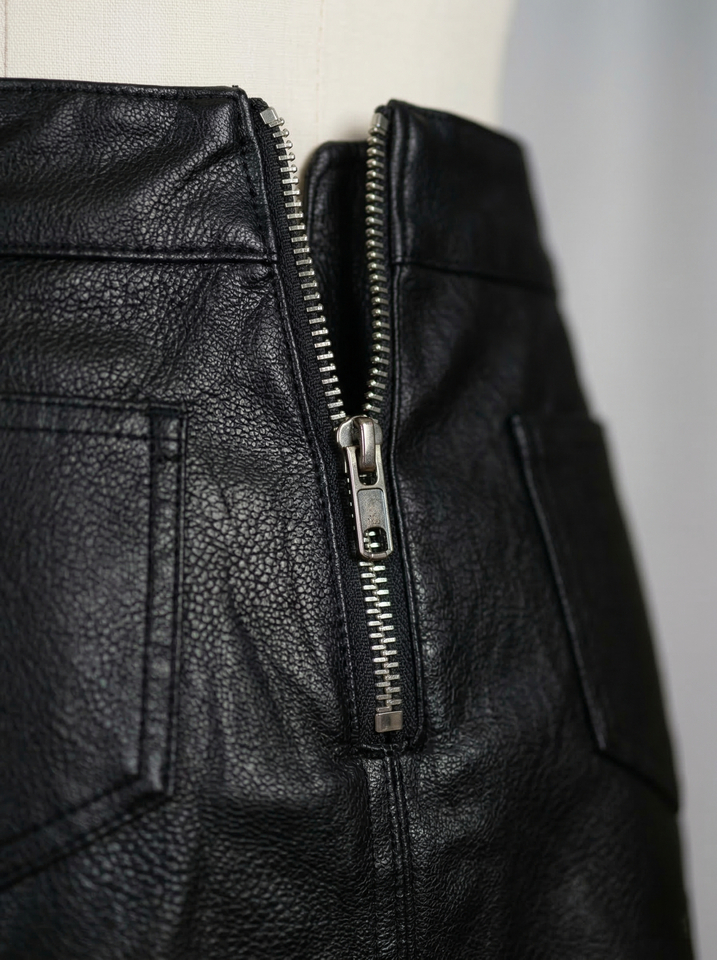The Lior Belted Vegan Leather Skirt